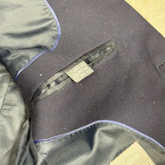 Dan John Super Garebi Blazer Sport Coat Slim Fit Navy Blue 36R - Picture 9 of 11